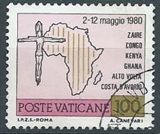 1981 VATICANO USATO I VIAGGI DEL PAPA GIOVANNI PAOLO II 100 LIRE - VV3 - Usati
