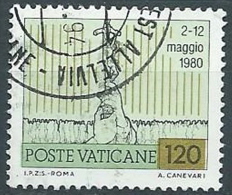 1981 VATICANO USATO I VIAGGI DEL PAPA GIOVANNI PAOLO II 120 LIRE - VV3 - Usati