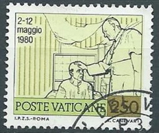 1981 VATICANO USATO I VIAGGI DEL PAPA GIOVANNI PAOLO II 250 LIRE - VV3 - Usati