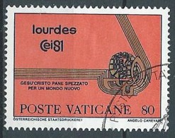 1981 VATICANO USATO LOURDES 80 LIRE - VV3 - Usati