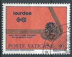 1981 VATICANO USATO LOURDES 80 LIRE - VV3-2 - Usati