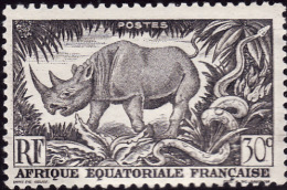 AEF   1947   -  Y&T  209- Rhinoceros   - 30c  Noir    -  NEUF** - Unused Stamps