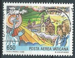 1986 VATICANO USATO POSTA AEREA I VIAGGI DEL PAPA 650 LIRE - VV4-4 - Posta Aerea