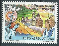 1986 VATICANO USATO POSTA AEREA I VIAGGI DEL PAPA 650 LIRE - VV4-5 - Posta Aerea