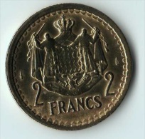 ** 2 FRANCS MONACO BRONZE1943 Sans Date SUP ** - 1922-1949 Louis II.