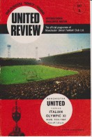 Official Football Programme MANCHESTER UNITED - ITALIAN OLYMPIC TEAM Friendly 1967 RARE - Abbigliamento, Souvenirs & Varie