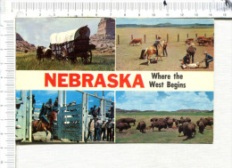 NEBRASKA   -   Where The   -  West  Begins   -  Left  Upper  -  Mitchell Pass,  On Old Oregon Trail, Scottsbluff, Nebr. - Otros & Sin Clasificación