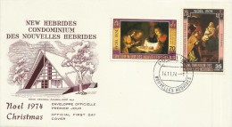 New Hebrides Condominium 1974 Christmas FDC - FDC