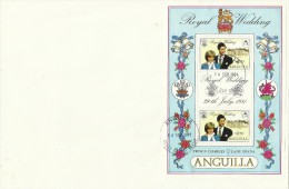 Anguilla 1981 Royal Wedding Souvenir Sheet FDC - Anguilla (1968-...)