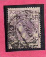 ITALY KINGDOM  ITALIA REGNO 1924 PARASTATALI CASSA NAZIONALE ASSICURAZIONI INFORTUNI SUL LAVORO CENT. 50 USATO USED - Franquicia