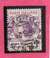 ITALY KINGDOM  ITALIA REGNO 1924 PARASTATALI CASSA NAZIONALE ASSICURAZIONI INFORTUNI SUL LAVORO CENT. 50 USATO USED - Portofreiheit