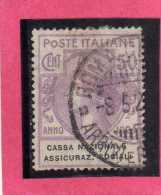 ITALY KINGDOM ITALIA REGNO 1924 PARASTATALI CASSA NAZIONALE ASSICURAZIONI SOCIALI CENT. 50 USED - Franchise