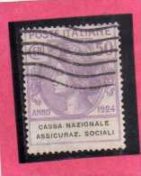 ITALY KINGDOM ITALIA REGNO 1924 PARASTATALI CASSA NAZIONALE ASSICURAZIONI SOCIALI CENT. 50 USED - Portofreiheit