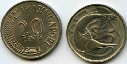 Singapour Singapore 20 Cents 1980 KM 4 - Singapore