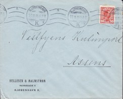 Denmark HELLESEN & MALMSTRØM (Assurance), KØBENHAVN (K.) 1916 Cover Brief To ASSENS Arrival (2 Scans) - Briefe U. Dokumente