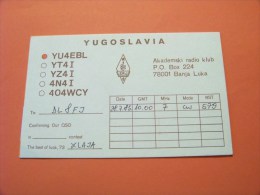 Serbia  QSL   Karte    YU4EBL    Radio   28.7.85  ( 14 ) - Radio