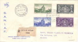 VATICANO BUSTA VIAGGIATA 1957 - Storia Postale