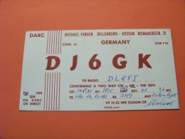 Germany    QSL   Karte    DJ6GK     Radio   14.8.61  ( 14 ) - Radio