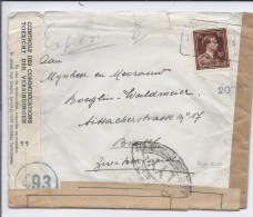 N°695 Obl.télégr.Antwerpen 24.V.45 En Expres V.Bäle.Triple Censure Belge-française Et Hollandaise(dévoyée Aux P-B).RARE - Guerra '40-'45 (Storia Postale)