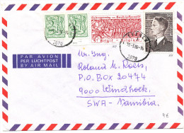 1986 Luchtpostbrief Met PZ 2019+1837+879 Van Ekeren Naar Windhoek(Namibia) Zie Scan(s) - 1977-1985 Cijfer Op De Leeuw