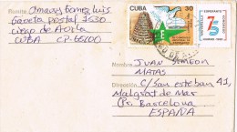 R 569. Carta Aerea CIEGO De AVILA  (Cuba) 1990. Viñeta Esperanto - Cartas & Documentos