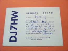 Germany    QSL   Karte   DJ7HW     Radio   23.7.61    ( 14 ) - Radio