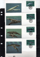 Palau: 1983 4 Fdc WWF Protection Des Baleines - Baleines