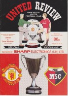 Official Football Programme MANCHESTER UNITED - PECSI MUNKAS European Cup Winners Cup 1990 1st Round - Habillement, Souvenirs & Autres