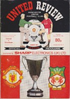 Official Football Programme MANCHESTER UNITED - WREXHAM European Cup Winners Cup 1990 2nd Round - Bekleidung, Souvenirs Und Sonstige