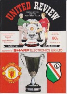 Official Football Programme MANCHESTER UNITED - LEGIA WARSAW European Cup Winners Cup 1991 SEMI FINAL - Kleding, Souvenirs & Andere