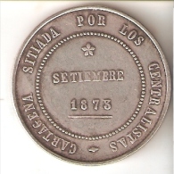 REPLICA DE UNA MONEDA DE ESPAÑA DE 5 PTAS DEL AÑO 1873 DE CARTAGENA  (REVOLUCION CANTONAL) (FAUX-FAKE) (NO ES DE PLATA) - Provincial Currencies