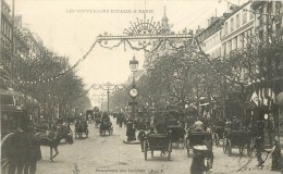 Les Souverains D´Italie à Paris - 20 - Octobre 1903 - ** Boulvard Des Italiens** - Cpa Précurseur En Très Bon état - Empfänge