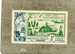 OCEANIE (Etablissement De L')   :10ème Anniversaire Du Débarquement : Croix De Lorraine, Char, Plage Du Débarquement. - Airmail