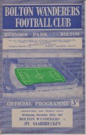 Official Football Programme BOLTON WANDERERS - IFC SAARBRUCKEN Friendly Match 1961 RARE - Apparel, Souvenirs & Other