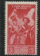 CORPO POLACCO POLISH BODY 1946 SOCCORSO DI GUERRA LIRE 3 MNH - 1946-47 Corpo Polacco Periode