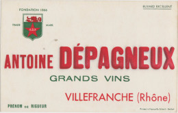 Buvard :  Antoine DEPAGNEUX - Grands Vins à Villefranche (Rhône) - V