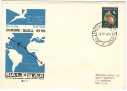 RSA - South Africa - Sud Africa - 1973 - First Flight - Johannesburg-Ilha Do Sal-New York - South African Airways - V... - Poste Aérienne