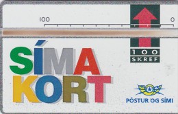 Iceland, ICE-D-05, 100 SKREF, 1992 "Simakort", CN : 208A, Mint,  2 Scans. - Islande
