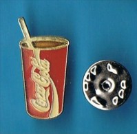 PIN´S //   . GOBELET & PAILLE COCA COLA . (LTO Paris) - Coca-Cola