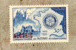 ALGERIE: 50 Ans Du Rotary International : Carte De France Et Logo Rotary -Type De France Surchargé  "ALGERIE" - Nuevos