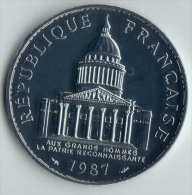 ** 100 FRANCS 1987 PANTHEON ARGENT  FDC ** - 100 Francs