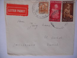 Nouvelle Zelande Lettre De Palmerston 1952 Pour Zurich - Cartas & Documentos