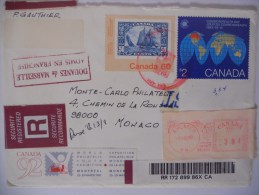 Canada Lettre Recommande De Aylmer 1993 Pour Monaco - Storia Postale