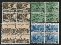 SOMALIA AFIS 1955 THIRD SOMALI FAIR BLOCK TERZA FIERA SOMALA SERIE COMPLETA COMPLETE SET QUARTINA USATA USED OBLITERE' - Somalia (AFIS)