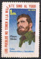 Sello 1 Ctvo. FIDEL CASTRO, Cuba 1961, Playa Giron, * - Oblitérés