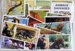 ANIMAUX SAUVAGES Lot De 200 Timbres Tous Differents Neufs Et Oblitérés. Satisfaction Assurée - Otros & Sin Clasificación