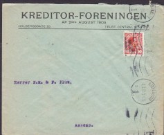 Denmark KREDITOR-FORENINGEN Af 2den August 1905, KJØBENHAVN (1.) 1917 Cover Brief To ASSENS (2 Scans) - Storia Postale