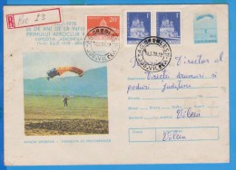 Romania 1978 Postal Stationery Cover. Sport Aviation, Skydiving, Parachutting - Parachutting