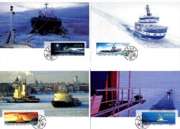 Finland - 2005 - Finnish Ships - Maximum Card Set With Original Stamps - Cartes-maximum (CM)