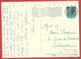 ITALIA REPUBBLICA USATO - 1956 - CARTOLINA POSTALE - Siracusana Testo Lungo - £ 20 - Unificato CP154 - 1946-60: Marcophilia